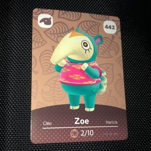 Animal Crossing amiibo - Zoe - card 442